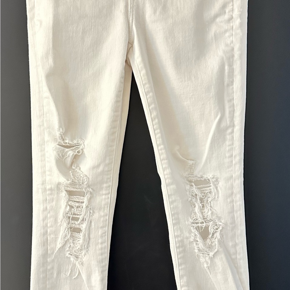 American Eagle Outfitters Women's Ripped  White Skinny Jeans